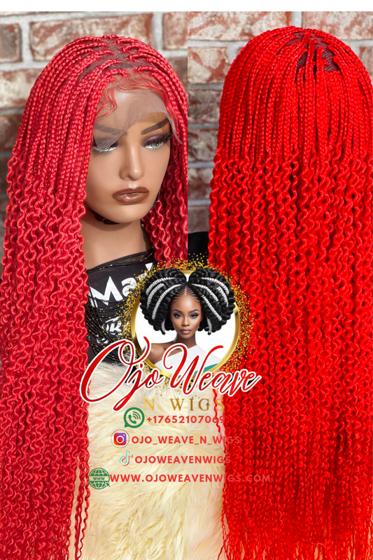 Lady B Unit with Color Red Closure Wig Made to Order