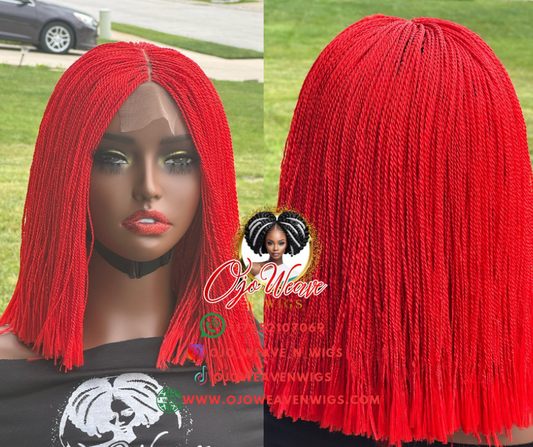 Jade Unit Radiant Red Closure Wig Short Bob Ready to Ship