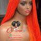 Esther Short Color Orange with Closure Wig Ready to Ship