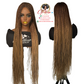 Sisi Bone Glueless Wig 35 inch with Highlight Color Ready to Ship