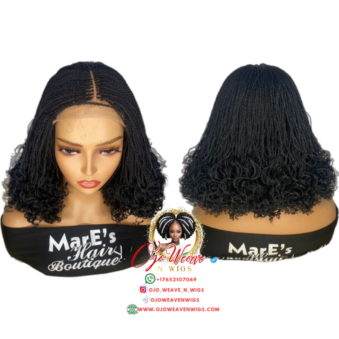 Amanda with Closure Micro Braid Wig Ready to Ship (Wholesale)