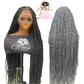 100% Human Hair Full Lace Knotless Braids Wig